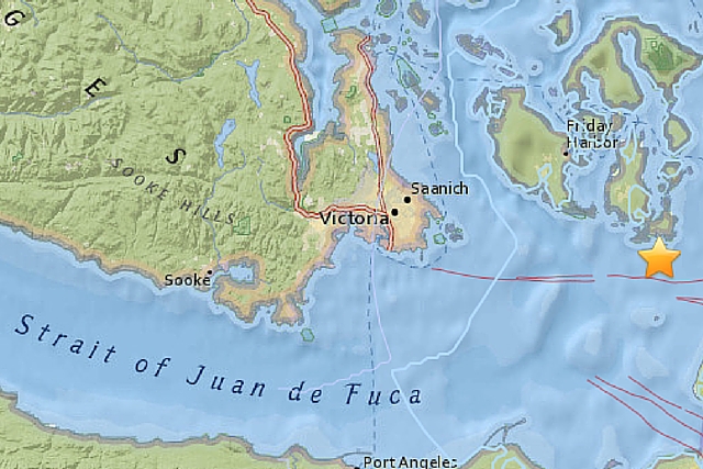 3.5 Magnitude Quake East Of Victoria